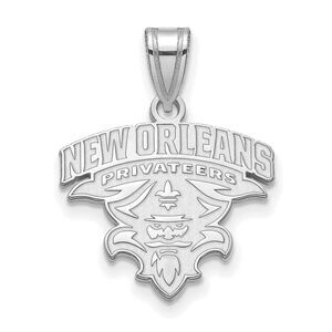 14k White Gold U. of New Orleans Medium Pendant